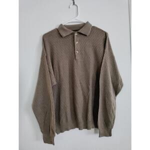 Principe Mens Sweater M Brown Long Sleeve Collar  Classic Italy